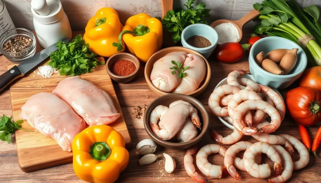 Chicken and Shrimp ingredients