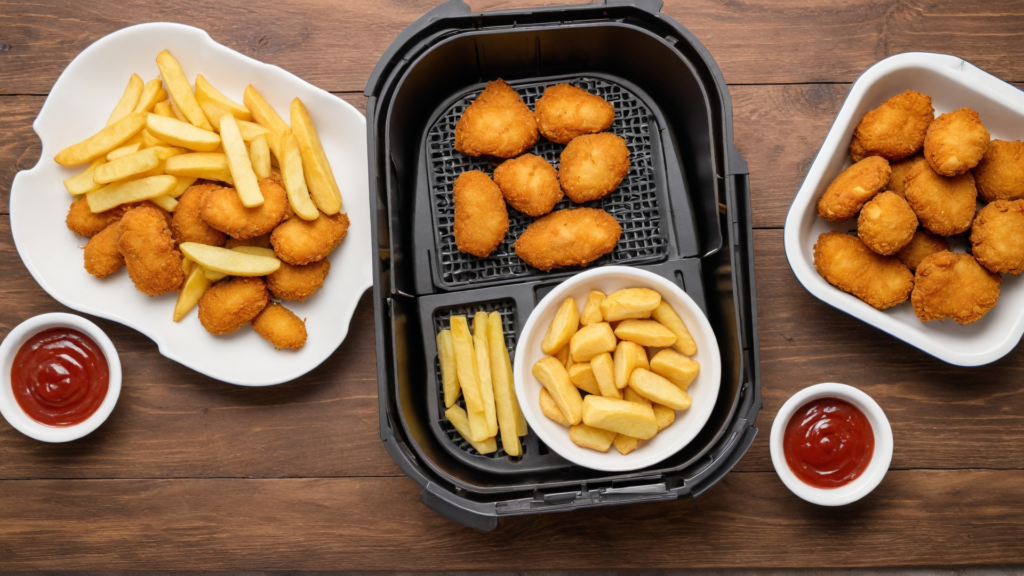 Chicken nuggets and fries: air fryer vs oven