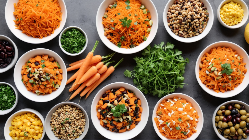 carrot and chickpea salad with parsley lemon