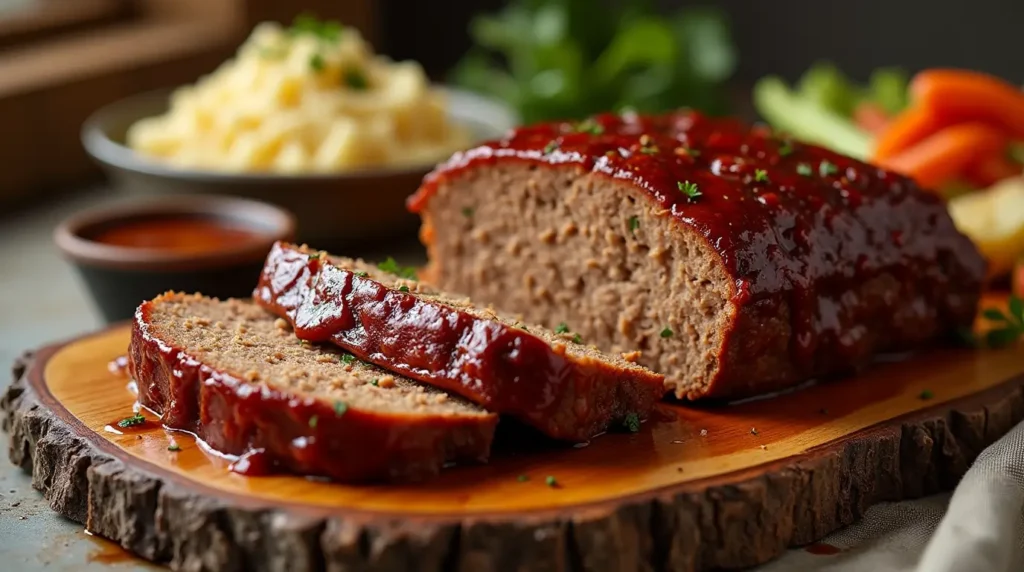 barbecue meatloaf sliced